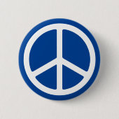 Blaues und weißes Symbol für Frieden Pinback Button (Vorderseite)