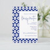 Blaues und weißes traditionelles thailändisches Ik Einladung (Stehend Vorderseite)