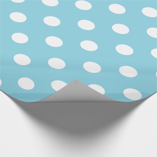 Blaues und weißes Tupfen-Muster Geschenkpapier (Ecke)