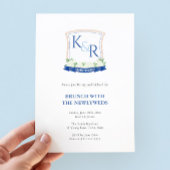 Blaues und weißes Wappen an der KüsteNeuWeds Brunc Einladung