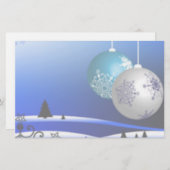 Blaues und weißes Weihnachten Briefpapier (Vorne/Hinten)