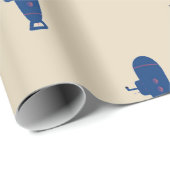 Blaues Unterseeboot Geschenkpapier (Rolleneckpunkt)