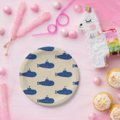 Blaues Unterseeboot Pappteller (Party)