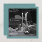 Blaues Vaftisi Einladung (Vorne/Hinten)