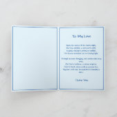 Blaues Valentinherz mit Liebe Gedicht Karte (Innenseite)