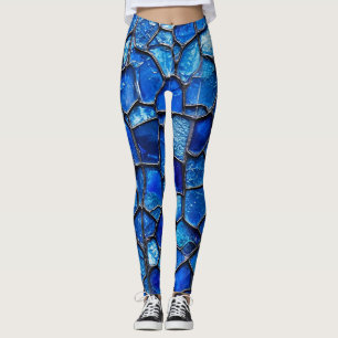 Blaues venezianisches Glasdesign Leggings