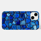 Blaues Venezianisches Glasmuster Case-Mate iPhone Hülle (Rückseite (Horizontal))