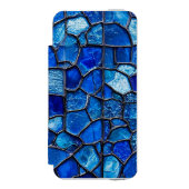 Blaues Venezianisches Glasmuster Incipio iPhone Geldbeutel-Hülle (Folio Vorderseite)