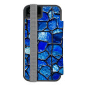 Blaues Venezianisches Glasmuster Incipio iPhone Geldbeutel-Hülle (Folio Rückseite)