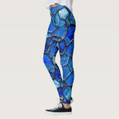 Blaues Venezianisches Glasmuster Leggings (Links)