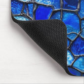 Blaues Venezianisches Glasmuster Mousepad (Ecke)