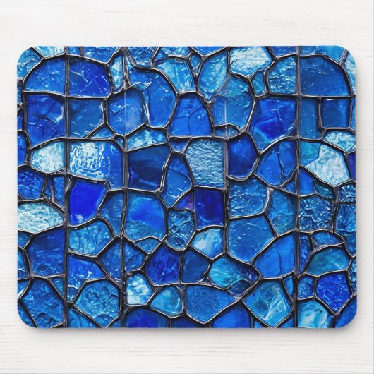 Blaues Venezianisches Glasmuster Mousepad (Vorne)