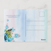 Blaues Vergessen-nicht-Blume-Brautparty Postkarte (Rückseite)