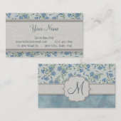 Blaues Vergissmeinnicht mit Blumen und Marmor mit Visitenkarte (Vorne/Hinten)