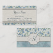 Blaues Vergissmeinnicht mit Blumen und Marmor mit Visitenkarte (Vorne/Hinten)