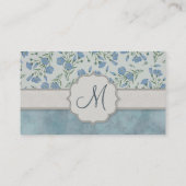 Blaues Vergissmeinnicht mit Blumen und Marmor mit Visitenkarte (Rückseite)