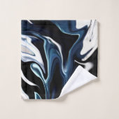 Blaues verschwommenes Muster Badhandtuch Set (Waschlappen)