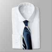 Blaues verschwommenes Muster Krawatte (Gebunden)