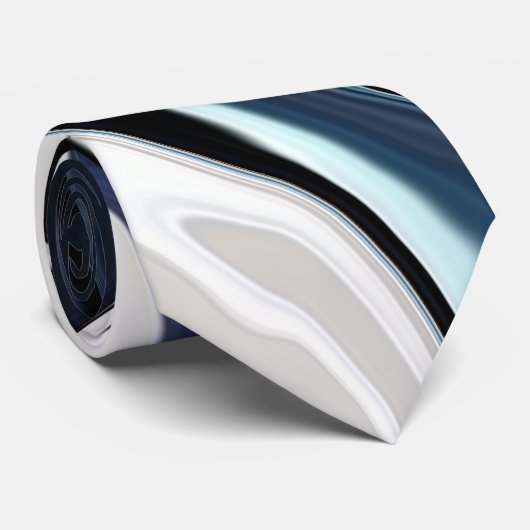 Blaues verschwommenes Muster Krawatte (Gerollt)