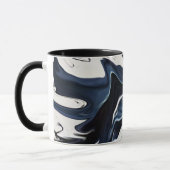 Blaues verschwommenes Muster Tasse (Links)