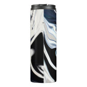 Blaues verschwommenes Muster Thermosbecher (Rückseite)