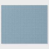 Blaues vertikal gestreiftes Muster mit Retro-Herz  Geschenkpapier (Flach)