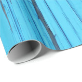 blaues verwittertes Holz Geschenkpapier (Rolleneckpunkt)