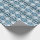 Blaues verziertes Blumenverpackungspapier Geschenkpapier (Ecke)