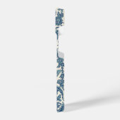 Blaues Verziertes florales arabisches Muster iPhone Hülle (Linke Seite)