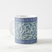 Blaues Verziertes florales arabisches Muster Kaffeetasse (Vorderseite Links)