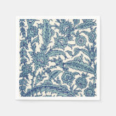 Blaues Verziertes florales arabisches Muster Serviette (Vorderseite)