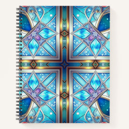 Blaues verziertes Notizbuch