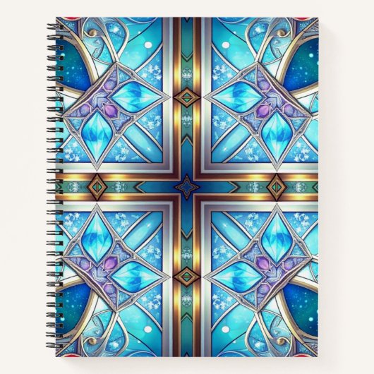Blaues verziertes Notizbuch (Vorderseite)