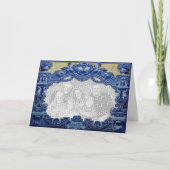 Blaues viktorianisches feiertagskarte (Vorderseite)