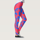 Blaues Viktorianisches Muster Leggings (Rechts)