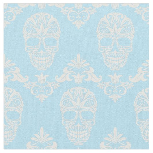 blaues viktorianisches Skulpturengewebe Stoff (Nahaufnahme)