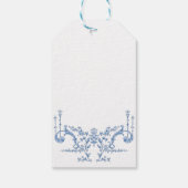 Blaues Viktorianisches Verziertes Grace Brautparty Geschenkanhänger (Rückseite)