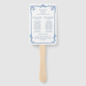 Blaues Viktorianisches Verziertes Hochzeitsprogram Fächer (Rückseite)