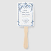 Blaues Viktorianisches Verziertes Hochzeitsprogram Fächer (Vorderseite)