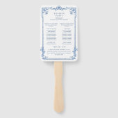 Blaues Viktorianisches Verziertes Hochzeitsprogram Fächer (Rückseite)