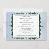 Blaues Vintag gestrichenes Foliage Brautparty Einl Einladung (Vorderseite)