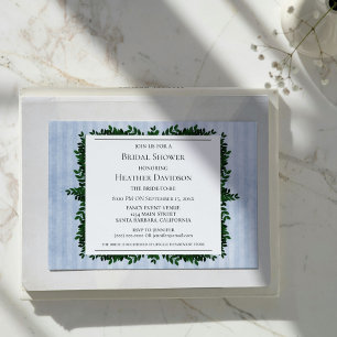 Blaues Vintag gestrichenes Foliage Brautparty Einl Einladung