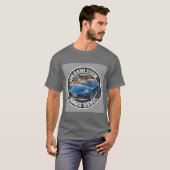Blaues Vintage-Auto T-Shirt (Vorne ganz)