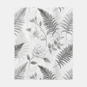 Blaues Vintage-Blumen-Botanik-Muster (1) Fleecedecke (Vorderseite)
