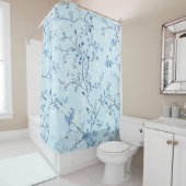 Blaues Vintage-Blumen-Toile-Muster (7) Duschvorhang (Beispiel)