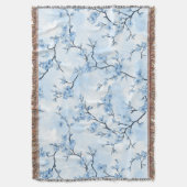 Blaues Vintage-Blumen-Toile-Muster (8) Decke (Vorderseite Vertikal)