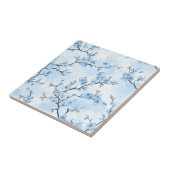 Blaues Vintage-Blumen-Toile-Muster (8) Fliese (Seite)