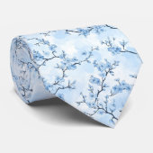Blaues Vintage-Blumen-Toile-Muster (8) Krawatte (Gerollt)
