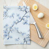 Blaues Vintage-Blumen-Toile-Muster (9) Geschirrtuch (Viertel Falte)