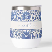 Blaues Vintage-Blumenmonogramm (Links)